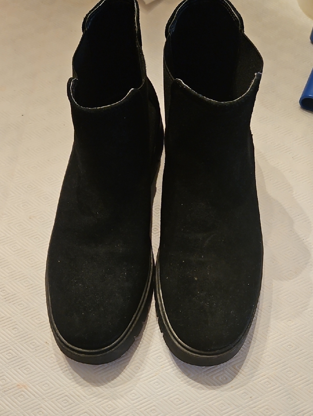 Zara Black Suede Heeled Ankle Boots